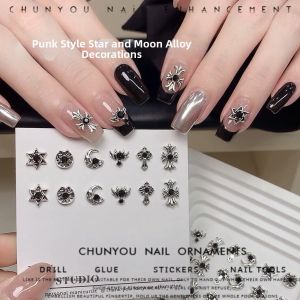 CHUNYOU | New Cool Punk Silver Nail Decoration