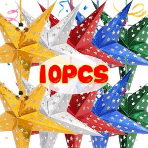 30CM Large Hollow Out Star Hanging Pendant Light Night Paper Lantern Stars Lampshade Home Garden Christmas Wedding Party New Year Decoration