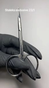 Cuticle Scissors Staleks Pro - Exclusive 23/1 Zebra Magnolia - Gunting Kutikula