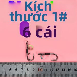 Bộ 6 Móc Câu Cá Đôi MNFT Móc Câu Ba Ngạnh Có Gai Dành Cho Tôm Nước Mặn Cá Da Trơn Cá Vược Làm Bằng Thép Carbon Giữ Mồi Sống Câu Cá Trên Biển Câu Cá Trên Thuyền