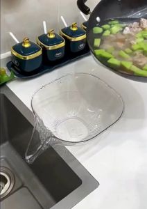 Kebidumei Drain basket Kitchen Drain Basket Sink Strainer/Fruit Vegetable Washing Colander Basket Drainer 瀝水籃 沥水盆 Food Drainer Vegetables Strainers Dish Drainer Basket Drainer Kitchen Sink Strainer
