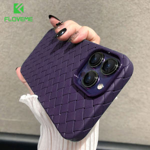 FLOVEME Breathable Weave Pattern Soft Thin Phone Case For iPhone 15 14 13 12 11 Pro Max 15 14 Plus BV Grid Solid TPU Back Cover For iphone 15 14 13 12 11