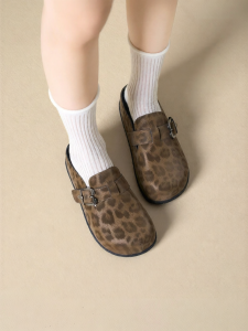 Josiny | Leopard Pattern High-Heel Half Slide Womens Shoe