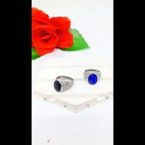 CINCIN COWO TITANIUM OVAL KING SILVER DESAIN UKIR ZIGZAG FASHION ANTI KARAT DAN ANTI LUNTUR (COD)