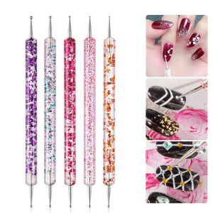 5pcs/Set Double-Ended Nail Art Pen Dotting Decoration Tools for Professional And Home Use