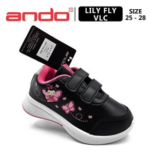 Sepatu Sekolah Anak PAUD TK Perempuan – ANDO – LILY FLY VLC – Size 25-28 – Sneakers – Sport