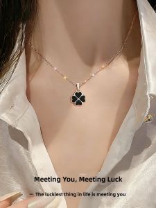 CHEESEFAN | Luxury Temperature Color Changing Double-Sided Four-Leaf Clover Necklace Set