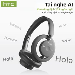 Tai Nghe Không Dây HTC HP06 Bluetooth V6.0 Thiết Kế Mở Tai AI Dịch Có Thể Gập Lại Siêu Nhẹ Cho PC Laptop Điện Thoại TV Có Mic