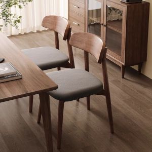 Nordic Modern Simple Cream Bedding Style Dining Table Chair Solid Wood Backless Bench Home Restaurant Arc Backless Stool