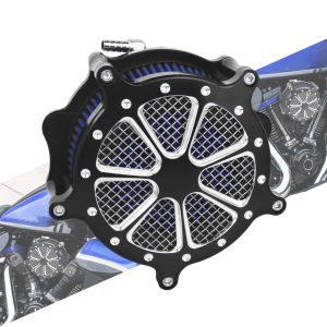 Mactions | Motorcycle Blue Upgrade Air Cleaner System Fit For Harley Touring CVO 2023-2025 Road Glide Street Glide Motorcycle Parts