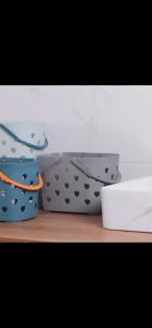 hayylife Keranjang Mandi Genggam - Keranjang Mandi Berbentuk Hati Genggam Keranjang Penyimpanan Perlengkapan Mandi Keranjang Mandi Berlubang Shower Caddy HL-AGB901