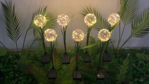 SXH Solar Ball Copper Wire Light Outdoor Waterproof Ground Insert Reed Light Grass Decoration Lawn Garden Decoration Light