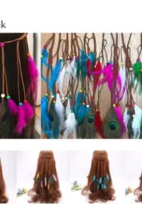 Bohemian Style Feather Tassel Headband Fashion Leather rope Accessories