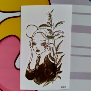 dark anime tato temporer kartun wanita estetik tahan air