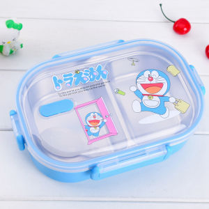 Insulated 304 Stainless Steel Lunch Box with Dividers And Soup Bowl Cute Cartoon Bento Box for Children Students Office Workers