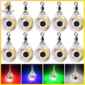 【10PCS】Fishing Lure Trap Light LED Eye Shape Fishing Squid Bait Luminous Lure Lamp