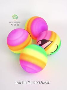 Bóng Nảy Cầu Vồng 22cm Nhiều Màu Sắc Cho Trẻ Em Đồ Chơi Bơm Hơi PVC Dùng Được Ở Bãi Biển & Sân Chơi Dành Cho Cả Nam Và Nữ Chơi Ngoài Trời