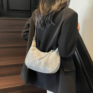 Túi Đeo Chéo Hình Bánh Bao Mới 2025 Túi Đeo Vai Mềm Mại Dành Cho Nữ Túi Đeo Chéo Bằng Da PU Mềm Mại Có Khóa Kéo