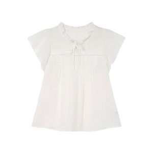 Ruffled Sleeve Tied Sweet Shirt