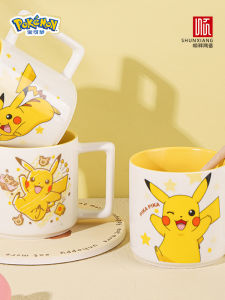 Shunxiang Ceramic Pokemon Pikachu Collaborative Mug Cute Water Cup for Office And Home Use Dining Utensils Cup