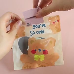 COD 1 SET ISI 5 PCS PLASTIK KEMASAN ZIPPER MOTIF KARTUN KEMASAN SERBAGUNA BISA UNTUK AKSESORIS SOUVENIR COOKIES DLL / PLASTIK ZIPLOCK MINI MOTIF KAWAII