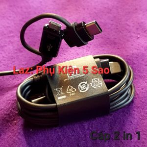 DÂY CÁP SAMSUNG 2 ĐẦU [2 in 1] TÙY BIẾN TYPE-C & MICRO USB NEW 100%