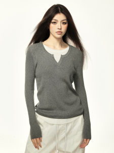 Áo Sweater Xám Giả Hai Mảnh Giúp Gọn Đồ