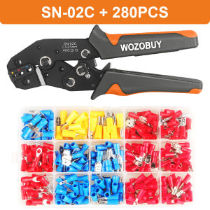 Wire Stripper Wire Terminals Crimping Tool Kit AWG22-13/0.5-2.5mm² Ratcheting Crimper Tool for Insulated Wire Connectors