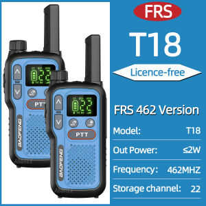 2PCS Baofeng BF-T18 Mini Dual PTT Walkie Talkies PMR FRS NOAA Protable Flashlight VOX Long Range Two Way Radio For Hunting Trip