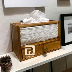 Tempat tisu kayu aesthetic / kotak tisu kayu jati estetik / wooden tissue box