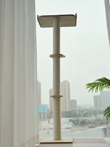 ROYA Cat Window Perch with Tall Scratching Posts Cat Climbing Tree Hammmock Mounted with Suction Cups