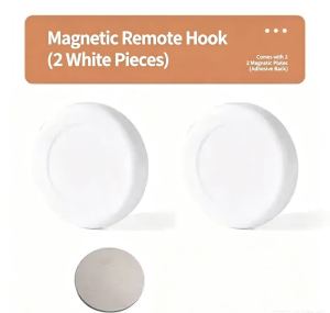 2 Circular Magnetic Hooks with No Drilling for Bedroom Remote Control Storage Wall Mounted Router Socket Holder