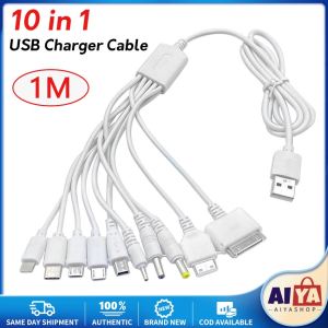 1set Black Multi 10 in 1 Universal Multi-Function Cell Phone Game USB Mobile Charging Cable Charger Cellphone Charger