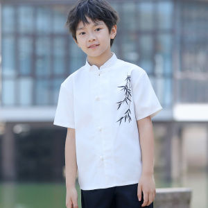 เสื้อผ้าการแสดงแบบจีนใหม่สำหรับเด็ก ชุดการแสดงอ่านบทกวีสไตล์โบราณ ชุดโรงเรียน ชุดร้องเพลง ชุดนักเรียนมัธยมต้นและมัธยมปลาย