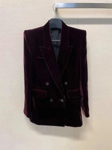 Áo Blazer Nhung Phong Cách Hàn Quốc Mới 2024 Xuân Thu Thiết Kế Sang Trọng Elegance