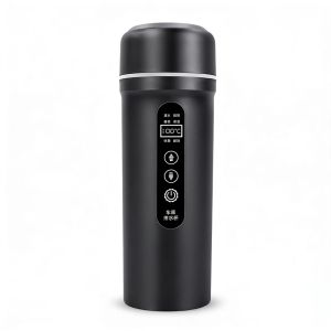 New Car Heating Cup Black Minimalist & Stain‑Resistant Universal 12V/24V 316 Stainless Steel Liner Leak-Proof When Upside Down