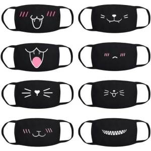 8Pc Cute Cartoon Sweet Cat Pattern Fashionable Reusable Washable Cotton Mouth Face Protection Dust-proof