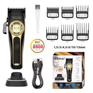 Máy Cắt Tóc Chuyên Nghiệp Kemei KM-2373 Dành Cho Nam Giới Động Cơ Bay Lên Từ Tính 8800 Vòng / Phút Máy Cắt Tóc Có Đế Sạc Nhanh Với Nhiều Cài Đặt Chiều Dài Lưỡi Dao Bằng Thép Không Gỉ