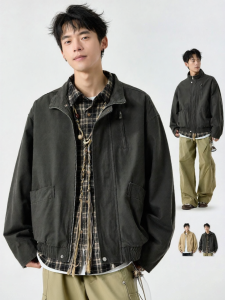 SZON | Trendy Casual Loose Stand Collar Short Pilot Jacket