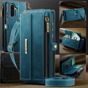 Vỏ Túi Nhỏ Thơm Cho Samsung Galaxy A56 A55 A54 A53 A52 5G Vỏ Da Lật Dễ Thương Dây Kéo Ví Nhiều Khe Cắm Thẻ Giá Đỡ Khóa Từ Tính