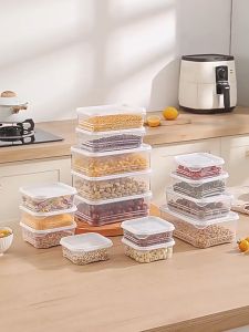 SUGA พร้อมส่ง กล่องถนอมอาหาร พร้อมฝาปิด กล่องเก็บอาหาร กล่องเก็บอาหารในตู้เย็น กล่องแช่ของสด ช่วยจัดระเบียบในตู้เย็น SUR329