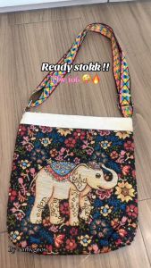 DEOBAGS TAS SELEMPANG KANVAS MINI / TAS WANITA /SELEMPANG MOTIF GAJAH / TAS SELEMPANG TFW 00108