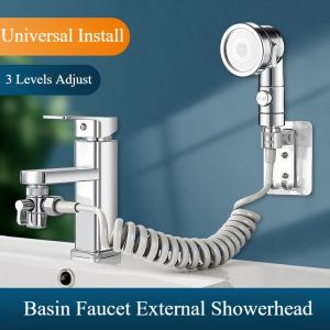 Washbasin Faucet External Showerhead Handheld Small Shower Head Nozzle Set Bathroom Hair Washing Showerheads