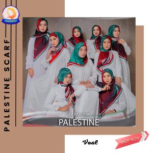 Hijab Segiempat Ar Rafi For Palestine ❤ Scarf Palestina Terbaru bahan Voal