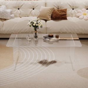 Acrylic Tempered Glass Coffee Table Living Room Home Modern Minimalist Small Apartment Tea Table Rectangular Transparent Suspension Table