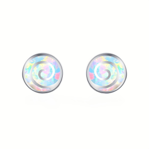 Greek Key Meander Symbol Stud EarringsBlue Opal Eternal Life JewelrySilver Plated Hypoallergenic Ear Studs Jewelry Gift