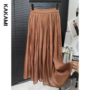 Váy Midi Chữ a Lấp Lánh Cho Nữ Váy Xếp Ly Lưới Váy Chữ a Cạp Cao Váy Công Sở Váy Thường Ngày Váy Du Lịch Váy Mùa Hè