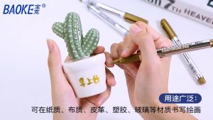 [HomeBox] 🇸🇬 Metallic Marker Pen Gold and Silver - 1.5mm Paint Pen for Writing, Painting - Student Supplies