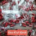 [10 pcs] KAPASITOR ELCO 47uf 50Volt Merah Bagus Isi full kualitas Terbaik / Elco 47uf 50v isi 10pcs Berkualitas Nipon Chemicon Bisa COD. 