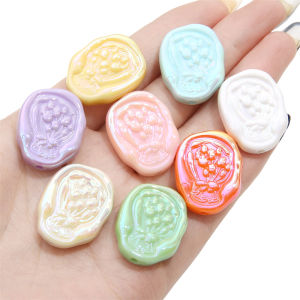 4pcs/Bag Acrylic Beads Aurora Effect Flat Sheet Shape Beads For DIY Handmade Bracelet Necklace Earring Jewelry Making Accessories